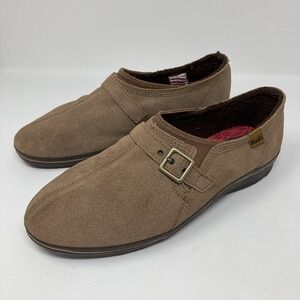 Keds Women's Tan Suede‎ Slip On Casual Shoes W/Buckle Arch Support Sz 8M